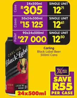 Shoprite Liquor Carling Black Label Beer Cans offer