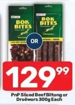 Pick n Pay PnP Sliced Beef Biltong or Droewors offer