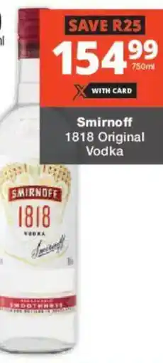 Liquor Shop Smirnoff 1818 Original Vodka offer
