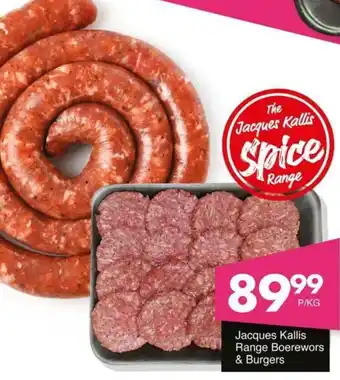 Save Hyper Jacques Kallis Range Boerewors & Burgers offer