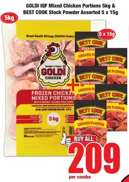 Boxer Superstores Goldi̇ IQF Mixed Chicken Portions & Best Cook Stock Powder Assorted offer