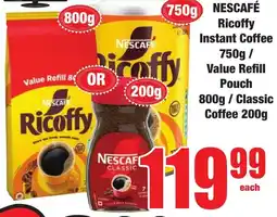 Boxer Superstores Nescafe Ricoffy Instant Coffee/ Value Refill Pouch/ Classic Coffee offer