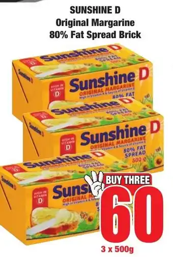 Boxer Superstores Sunshine D Original Margarine 80% Fat Spread Brick offer