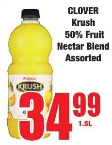 Boxer Superstores Clover Krush 50% Fruit Nectar Blend Assorted offer