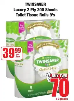 Boxer Superstores Twinsaver Luxury 2 Ply 200 Sheets Toilet Tissue Rolls offer