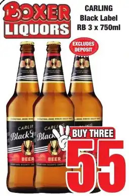Boxer Superstores Carling Black Label RB offer