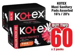 Boxer Superstores Kotex Maxi Sanitary Pads Assorted offer