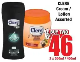 Boxer Superstores Clere Cream/ Lotion Assorted offer