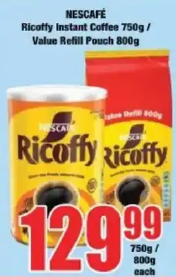 Boxer Nescafé Ricoffy Instant Coffee/ Value Refill Pouch offer