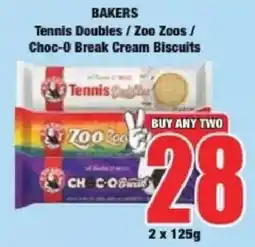 Boxer Bakers Tennis Doubles/ Zoo Zoos/ Choc-O Break Cream Biscuits offer