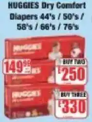 Boxer Huggies Dry Comfort Diapers offer
