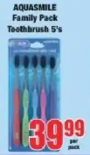 Boxer Aquasmile Family Pack Toothbrush offer
