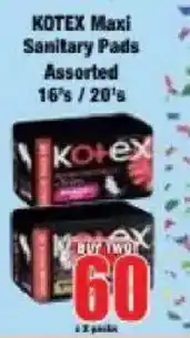 Boxer Kotex Maxi Sanitary Pads Assorted offer