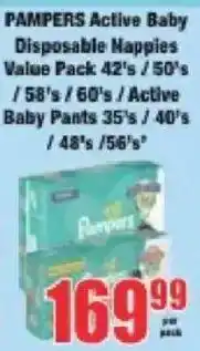 Boxer Pampers Active Baby Disposable Nappies Value Pack/ Active Baby Pants offer