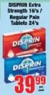 Boxer Disprin Extra Strength/ Regular Pain Tablets offer