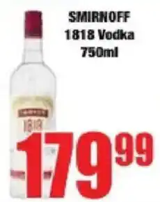 Boxer Smirnoff 1818 Vodka offer