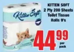 Boxer Kitten Soft 2 Ply 200 Sheets Toilet Tissue Rolls offer