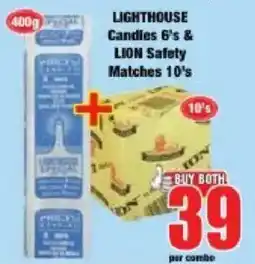 Boxer Lighthouse Candles & Lion Safety Matches offer