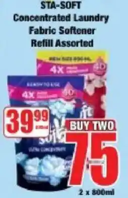 Boxer Sta-soft Concentrated Laundry Fabric Softener Refill Assorted offer