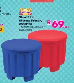 Game Sunny Stool & Lid Storage Primary Assorted offer
