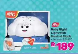 Game ABC Baby Night Light With Musical Clock offer