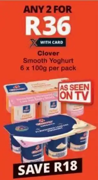 Checkers Clover Smooth Yoghurt offer