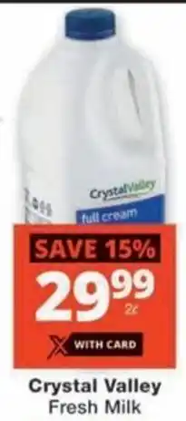 Checkers Crystal Valley Fresh Milk offer