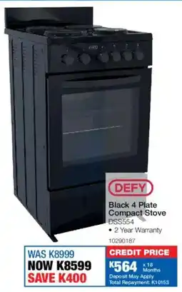 OK Furniture Defy Black 4 Plate Compact Stove offer