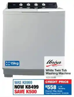 OK Furniture Univa White Twin Tub Washing Machine offer