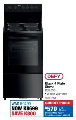 OK Furniture Defy Black 4 Plate Stove offer