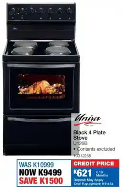 OK Furniture Univa Black 4 Plate Stove offer