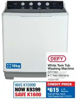 OK Furniture Defy White Twin Tub Washing Machine offer