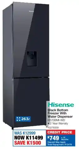 OK Furniture Hisense Black Bottom Freezer With Water Dispenser offer