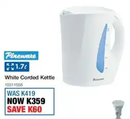 OK Furniture Pineware White Corded Kettle offer