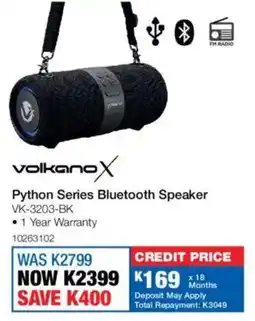 OK Furniture Volkano X Python Series Bluetooth Speaker offer