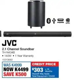 OK Furniture JVC 2.1 Channel Soundbar offer