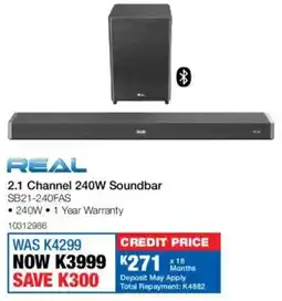 OK Furniture Real 2.1 Channel 240W Soundbar offer