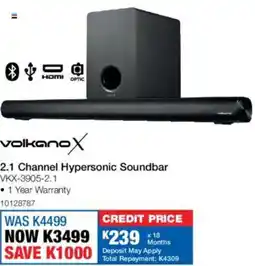 OK Furniture Volkano X 2.1 Channel Hypersonic Soundbar offer