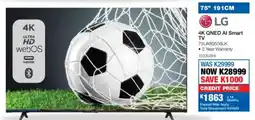 OK Furniture LG 75" 4K QNED AI Smart TV offer