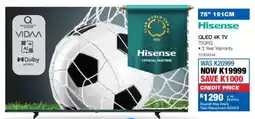 OK Furniture Hisense 75" QLED 4K TV offer