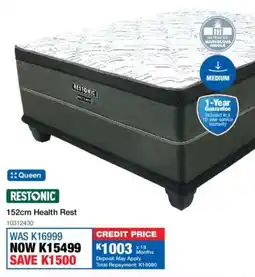 OK Furniture Restonic 152cm Health Rest offer
