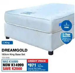 OK Furniture Dreamgold 183cm King Base Set offer