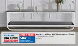OK Furniture Marble Look Miami 40420 Entertainment Stand offer