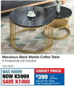 OK Furniture Marvelous Black Marble Coffee Table offer