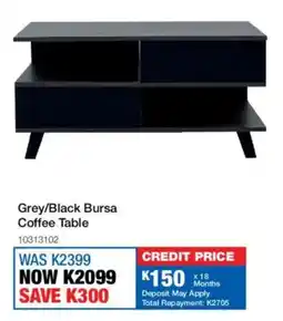 OK Furniture Grey/ Black Bursa Coffee Table offer