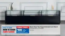 OK Furniture Black Glass Top Vegas Entertainment Stand offer