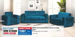 OK Furniture MINAJ Emerald Green Lounge Suite offer