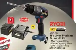 Build It Ryobi 18V Li-ion Brushless Driver Drill Kit offer
