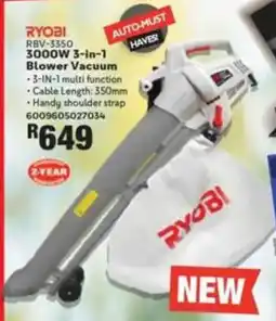 Build It Ryobi 3000W 3-in-1 Blower Vacuum offer