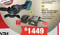 Build It Ryobi 18V Li-ion Brushless Angle Grinder Kit offer